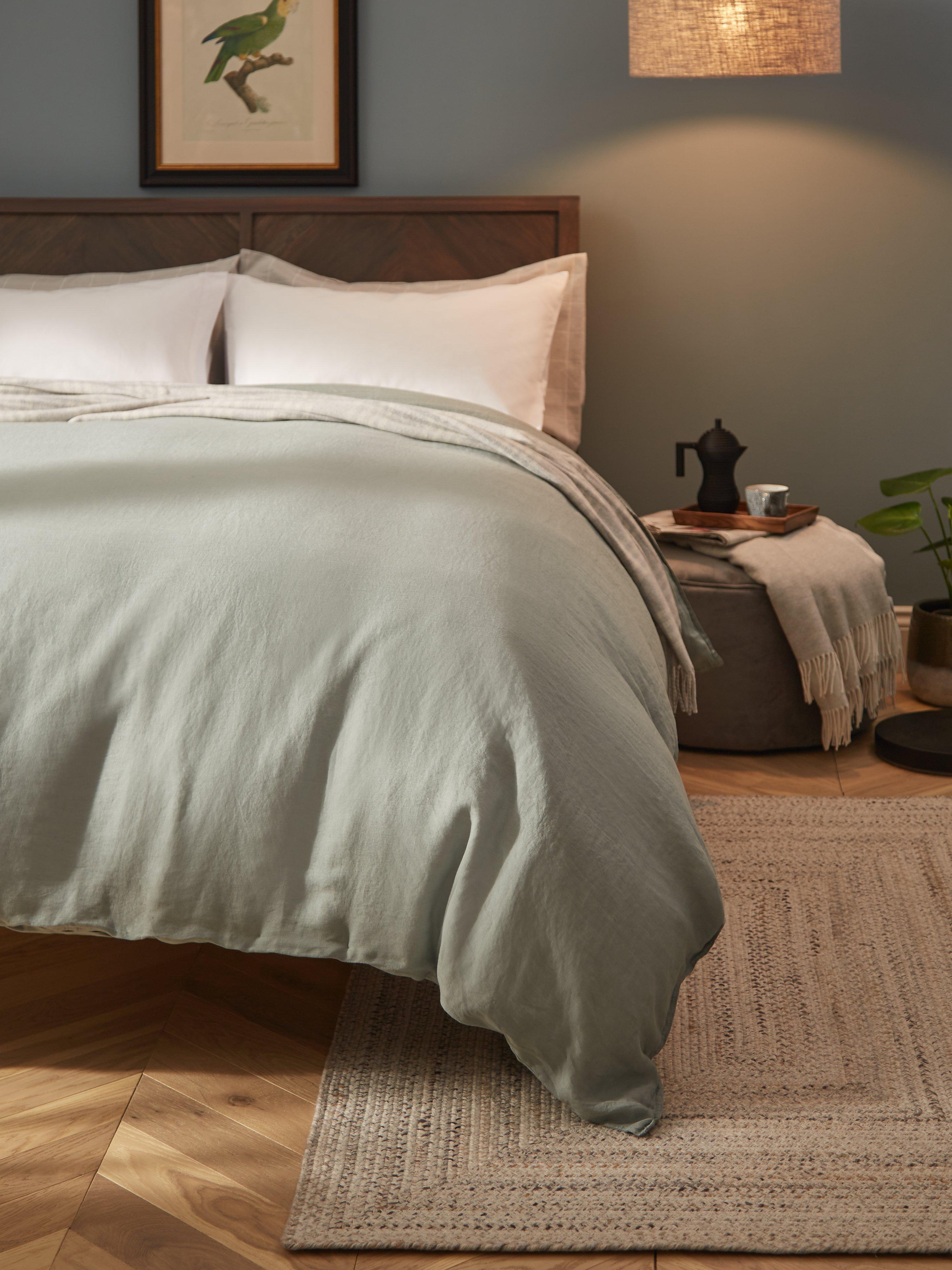 John Lewis Comfy & Relaxed 100% Linen Single Duvet Cover, Dusky Green