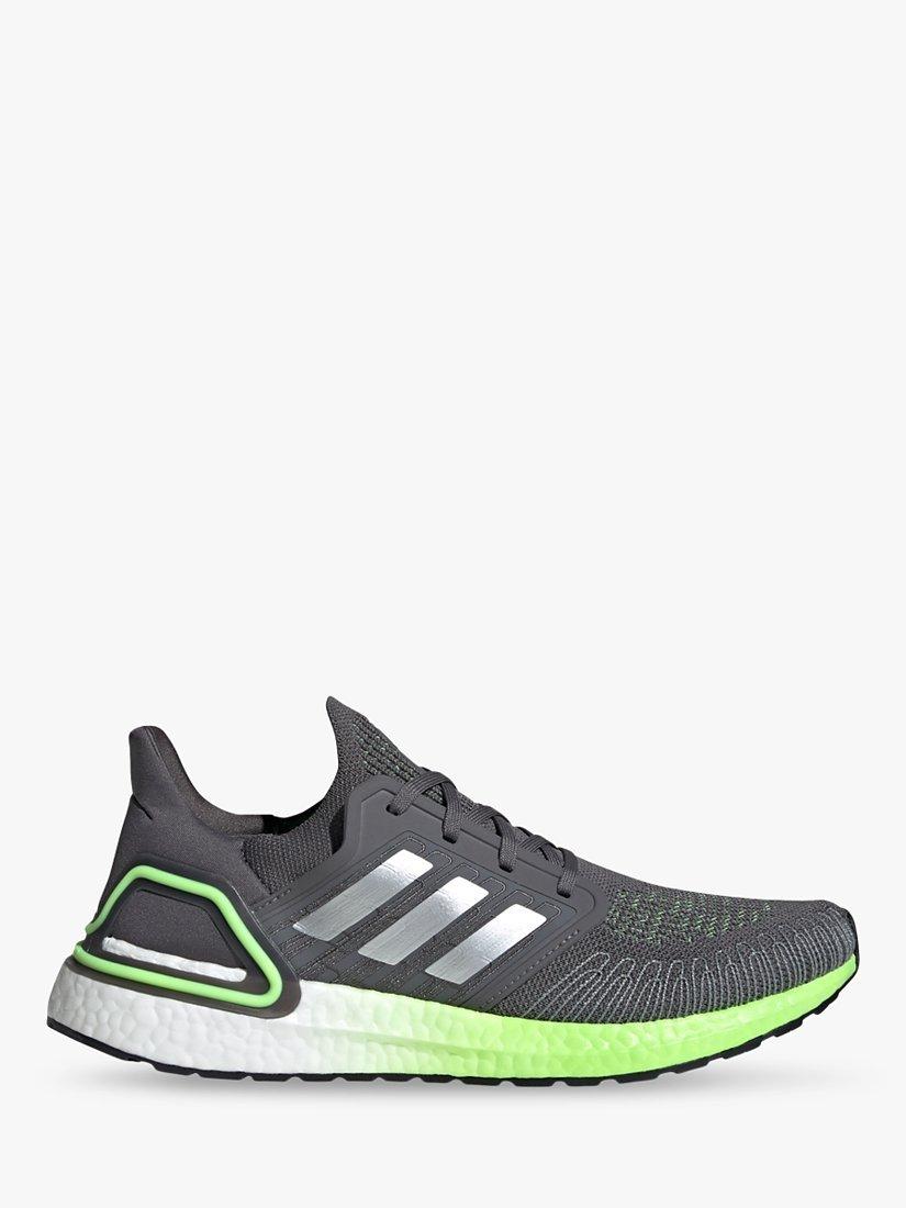 adidas UltraBoost 20 Men's Running Shoes, Grey/Green