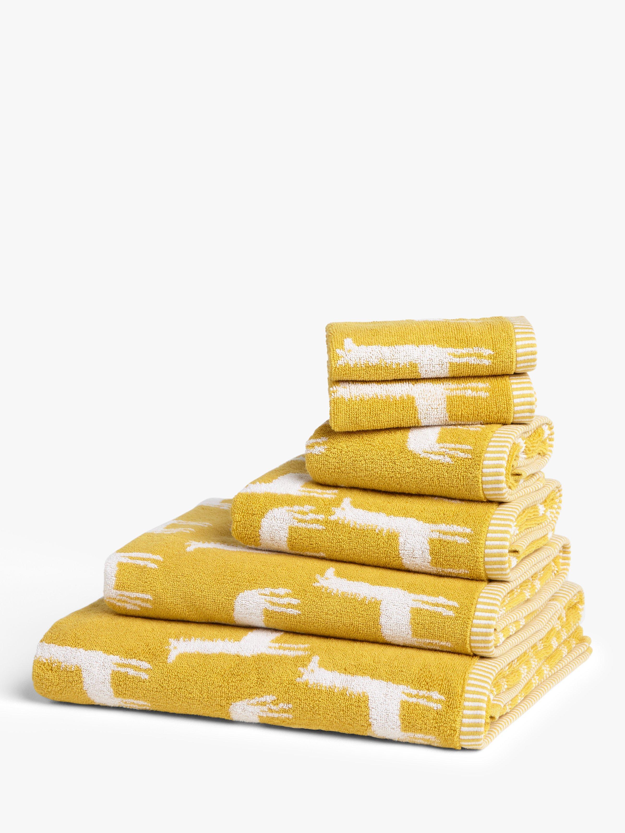 John Lewis ANYDAY Giraffes Towels, Mustard