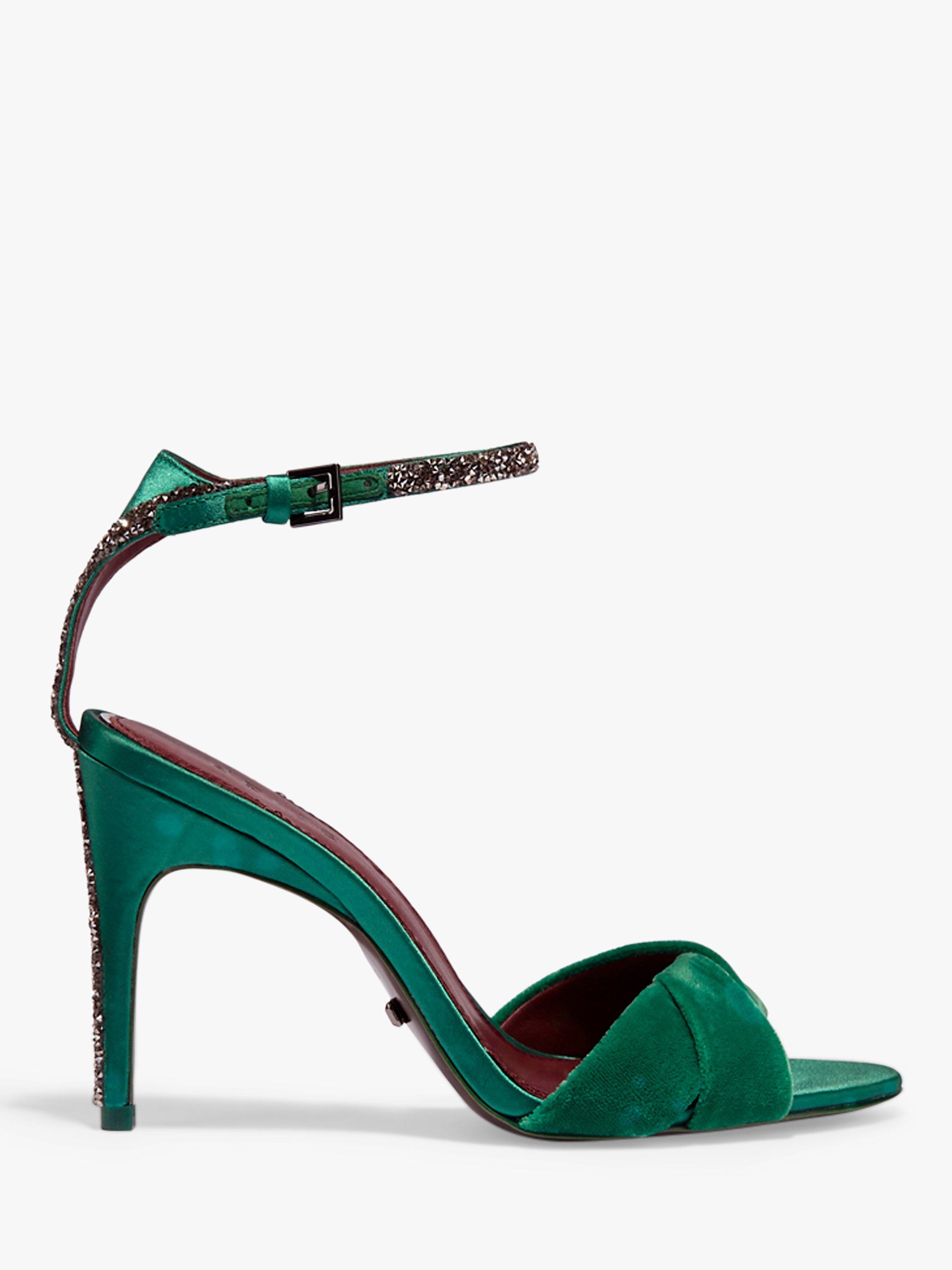 Reiss Hayden Velvet Cross Front Sandals