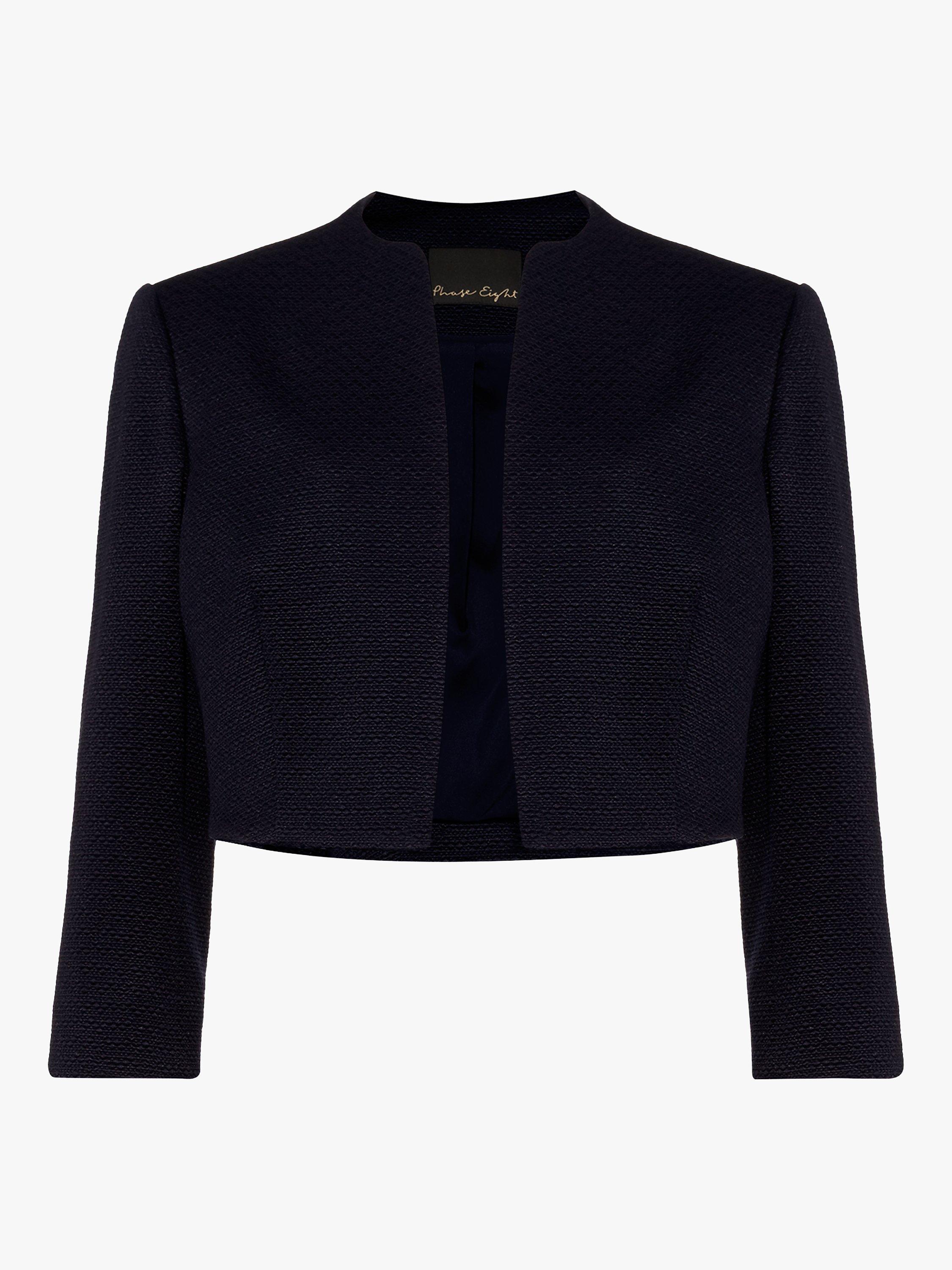 Phase Eight Karlee Textured Jacket, Navy, 6