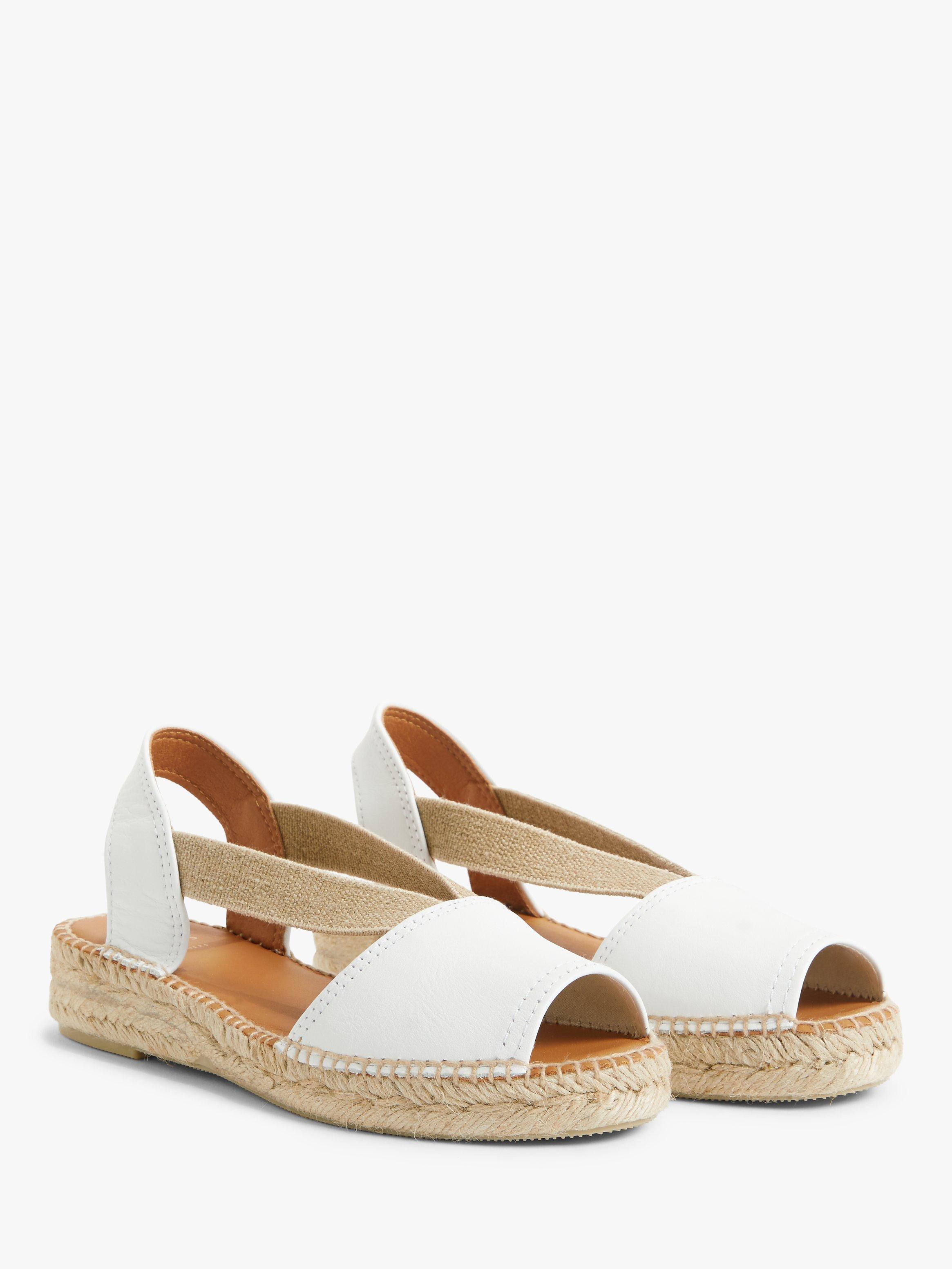 John Lewis Kalley Leather Espadrille Sandals, White, 4