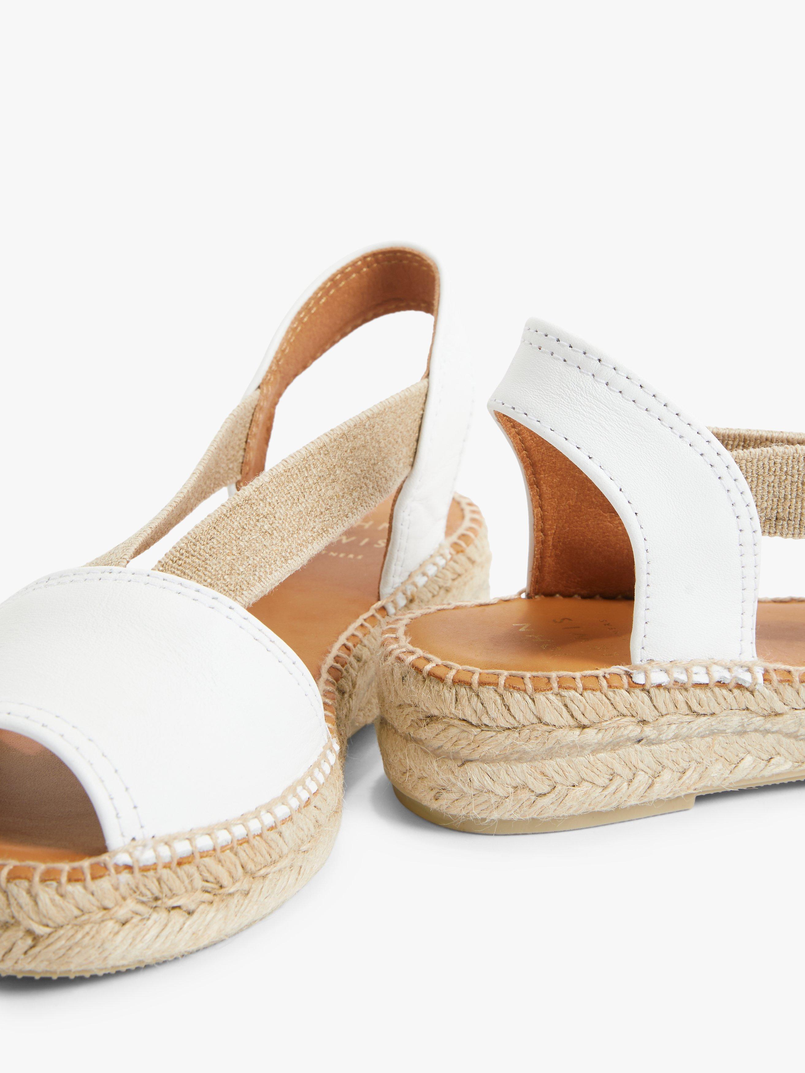 Product image 3 of 4, which shows John Lewis Kalley Leather Espadrille Sandals, White, 6
