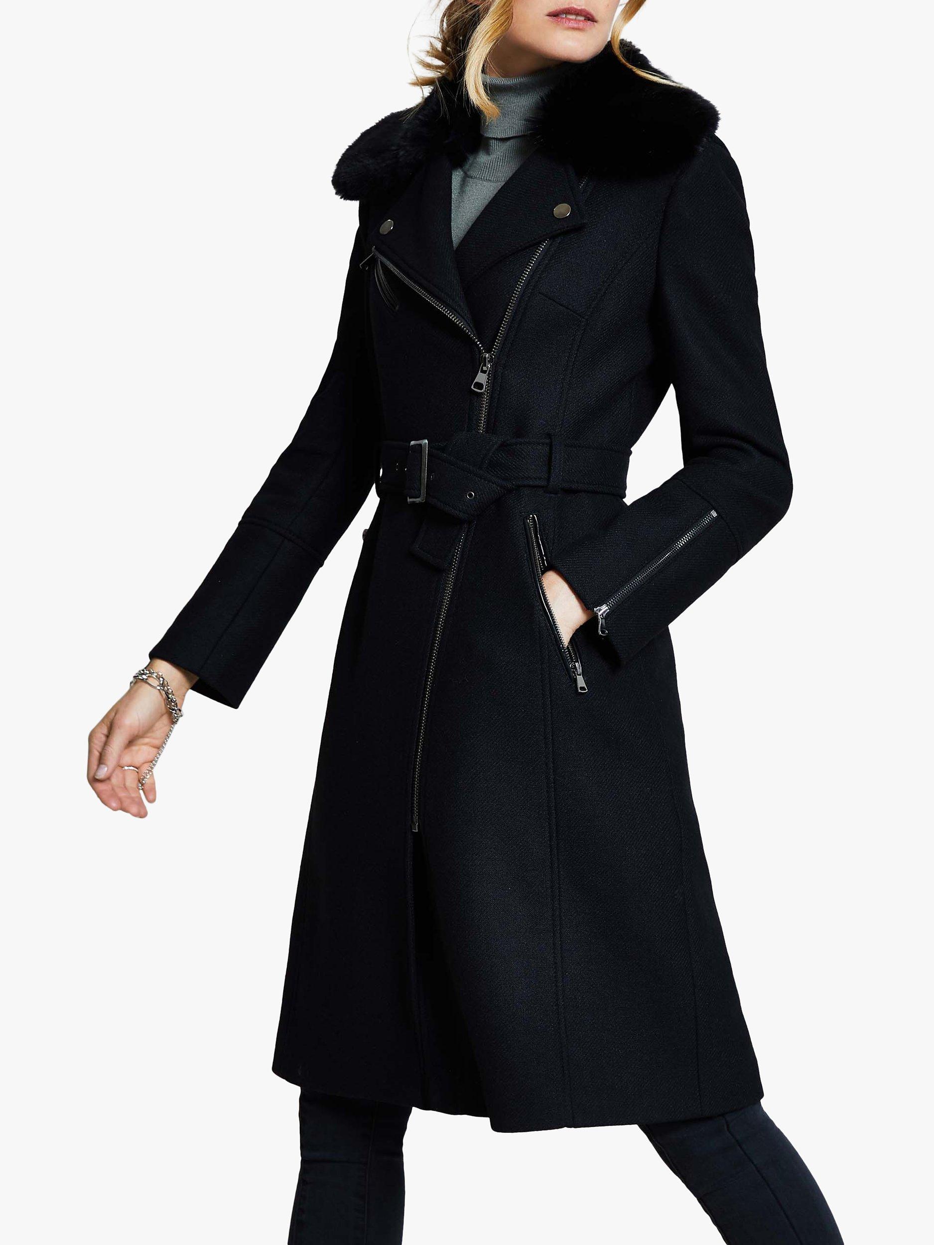 Harpenne Belted Wool Coat Black