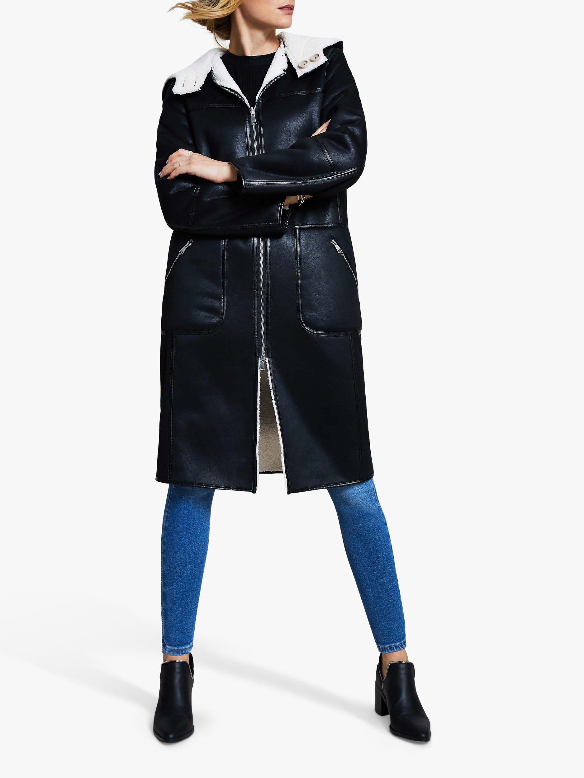 Harpenne Reversible Faux Shearling Coat Black Multi
