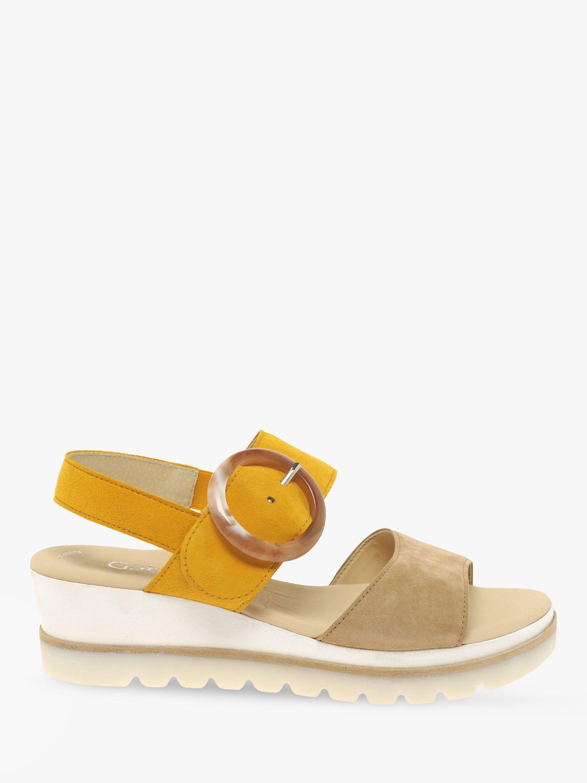 Gabor Yeo Suede Buckle Strap Wedge Heel Sandals