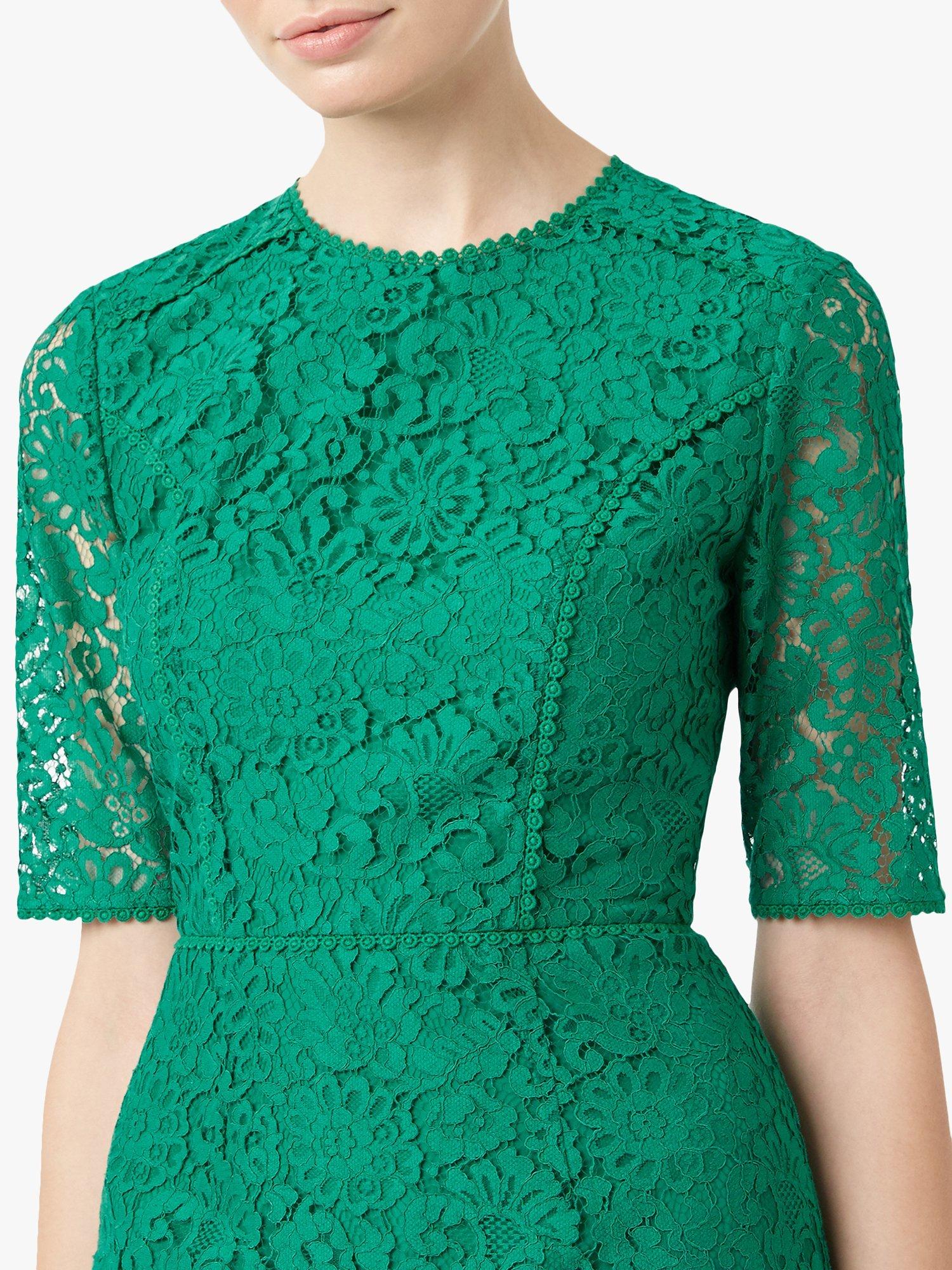 Hobbs Penny Lace Dress, Meadow Green