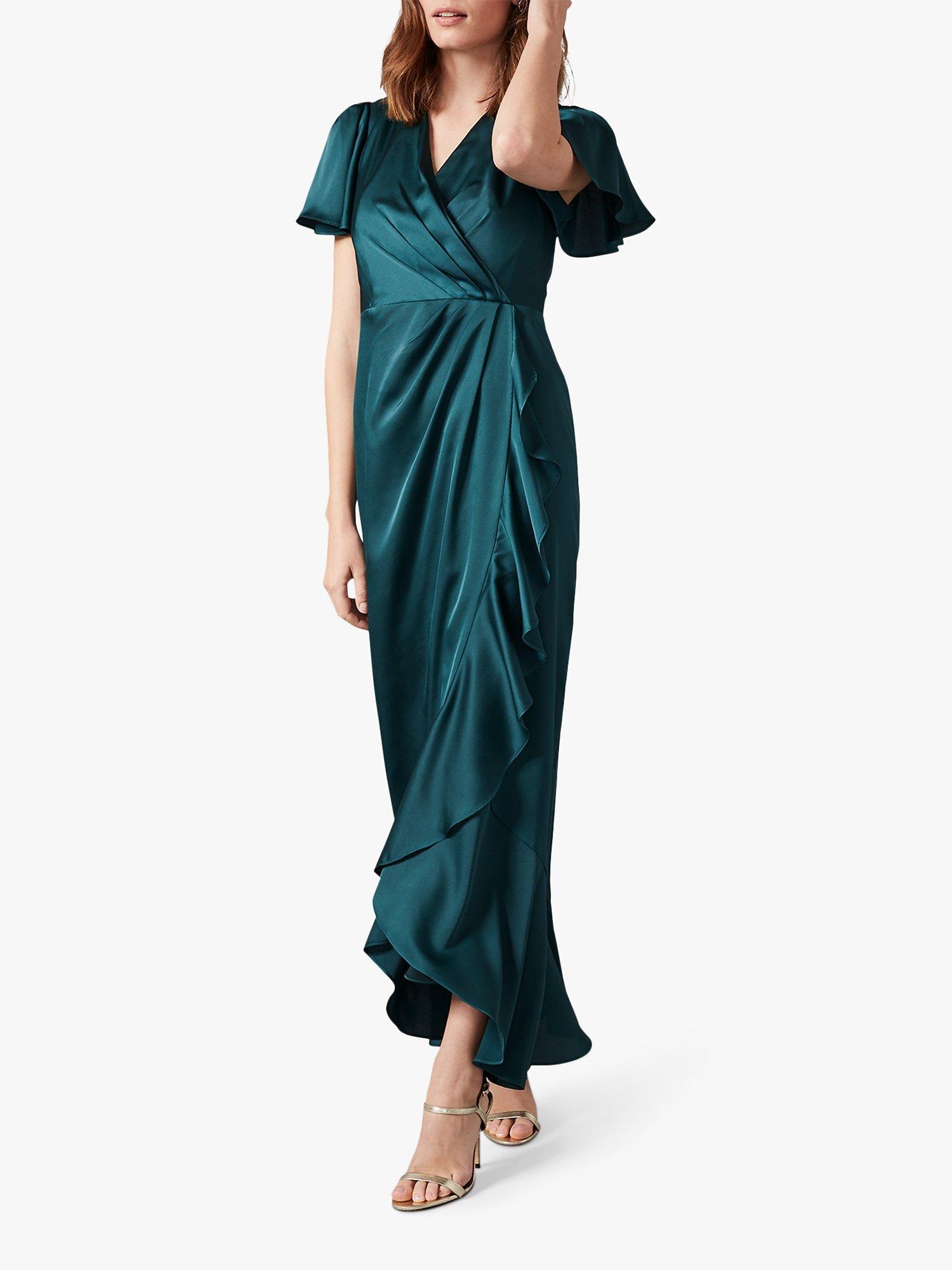 Phase Eight Philippa Frill Maxi Dress, Peacock Green