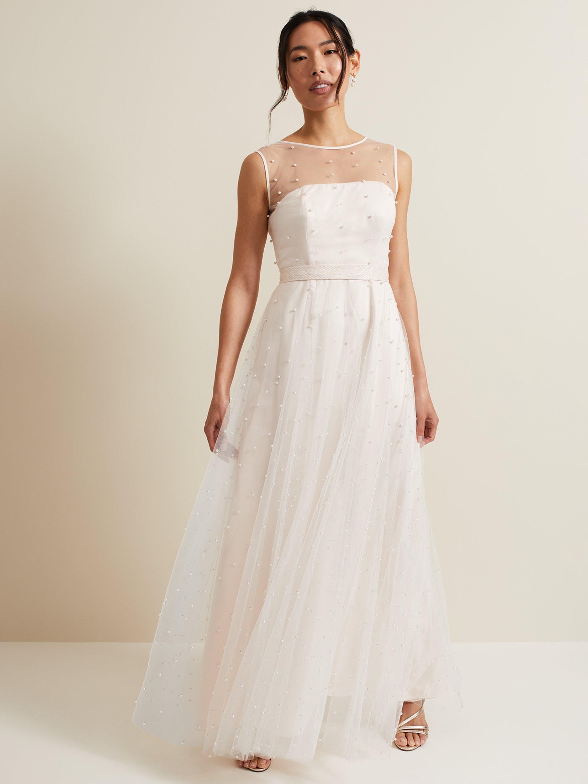 Phase Eight Genova Tulle Wedding Dress Old Rose