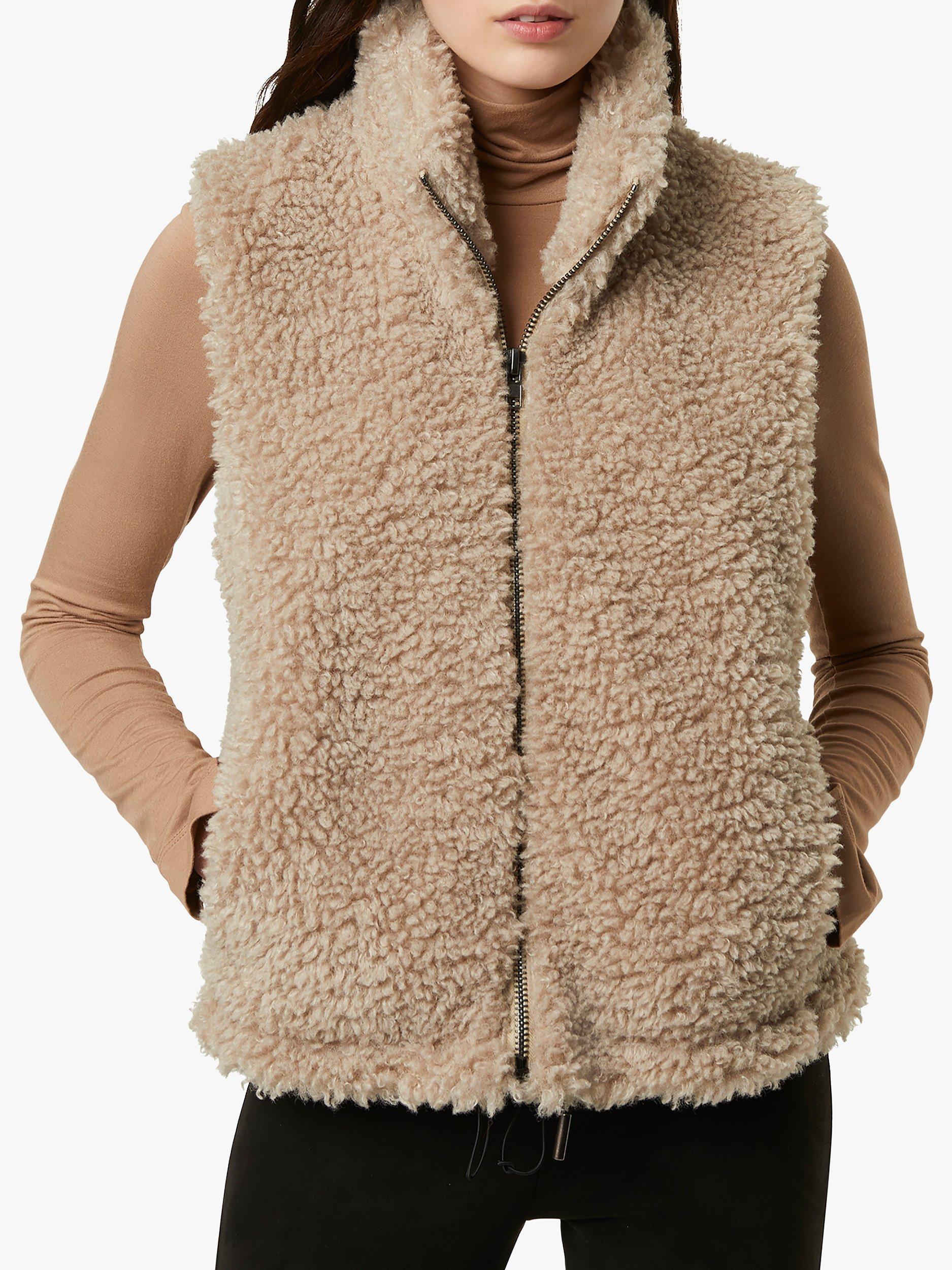 French Connection Fabi Faux Sherpa Gilet, Natural
