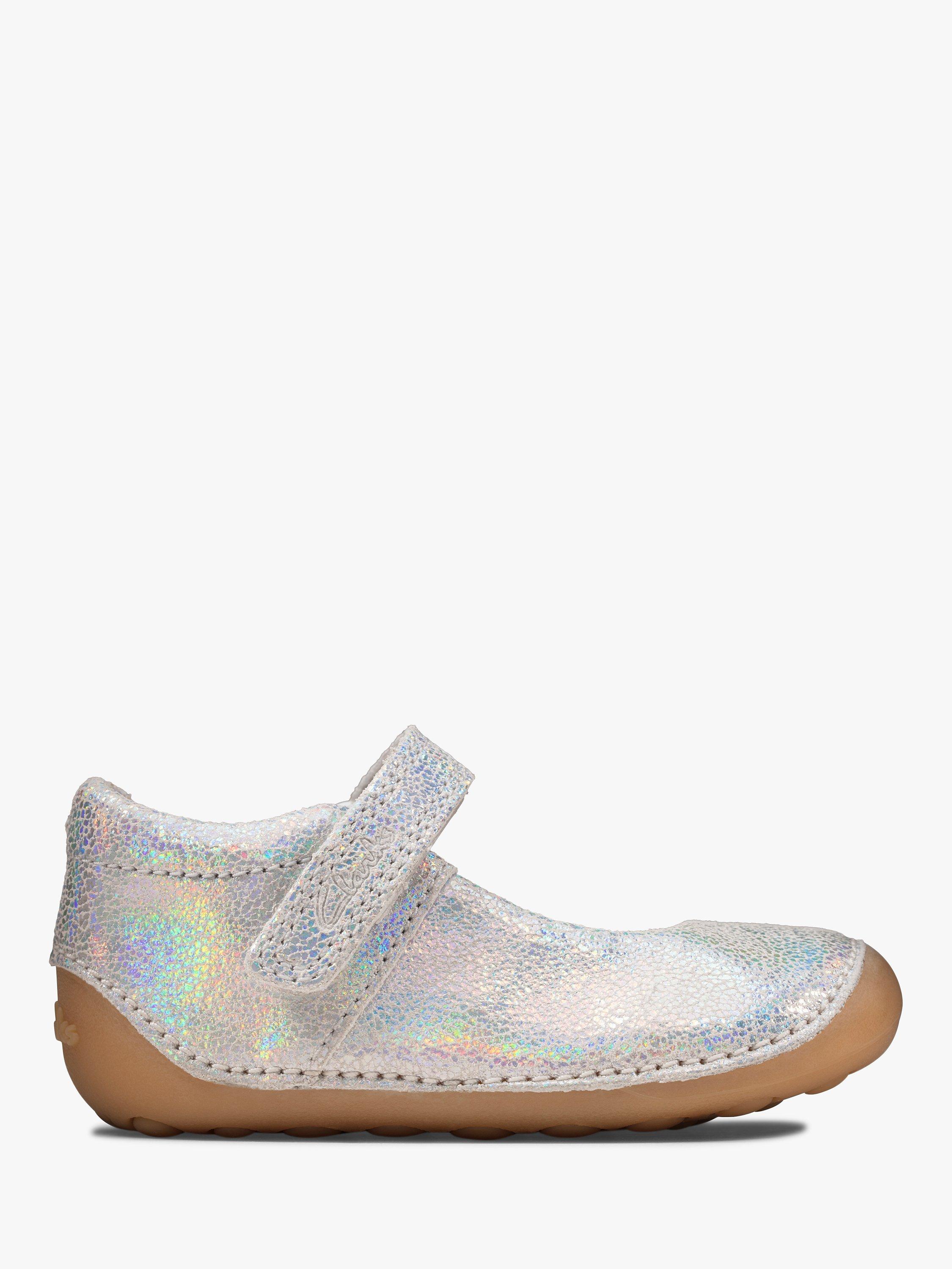 Clarks Junior Tiny Mist Pre-Walker Shoes, Silver Metallic
