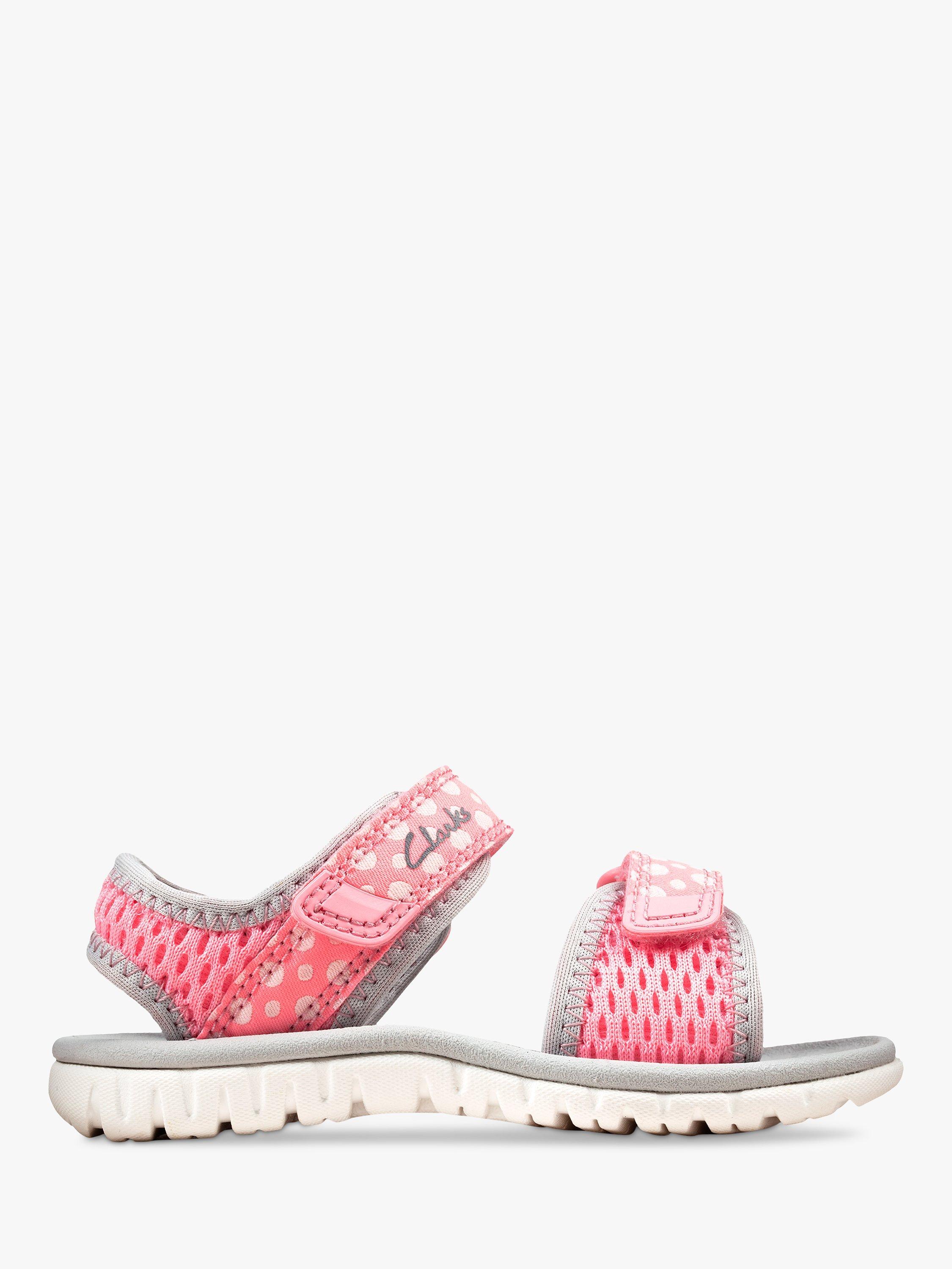Clarks Junior Surfing Tide Sandals, Pink Combi