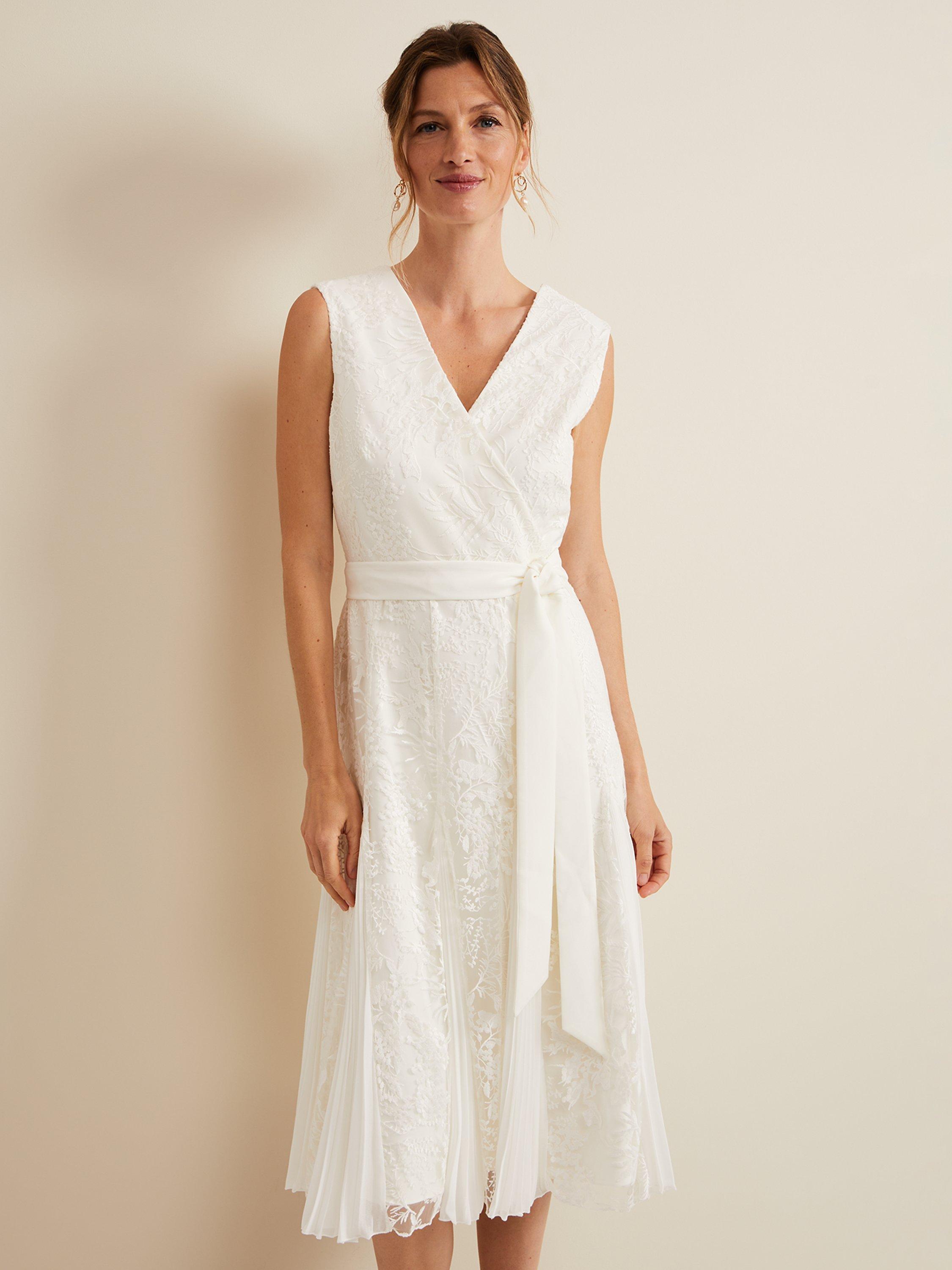 Phase Eight Caterina Embroidered Wedding Dress Pale Cream