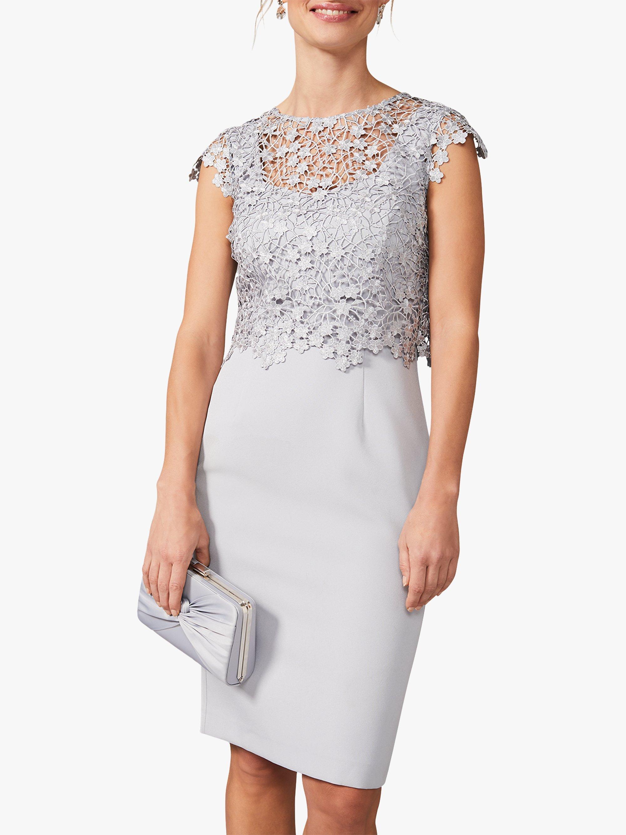 Phase Eight Mariposa Double Layered Dress, Mineral, 18