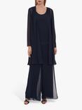 Gina Bacconi Long Chiffon Jacket, Navy