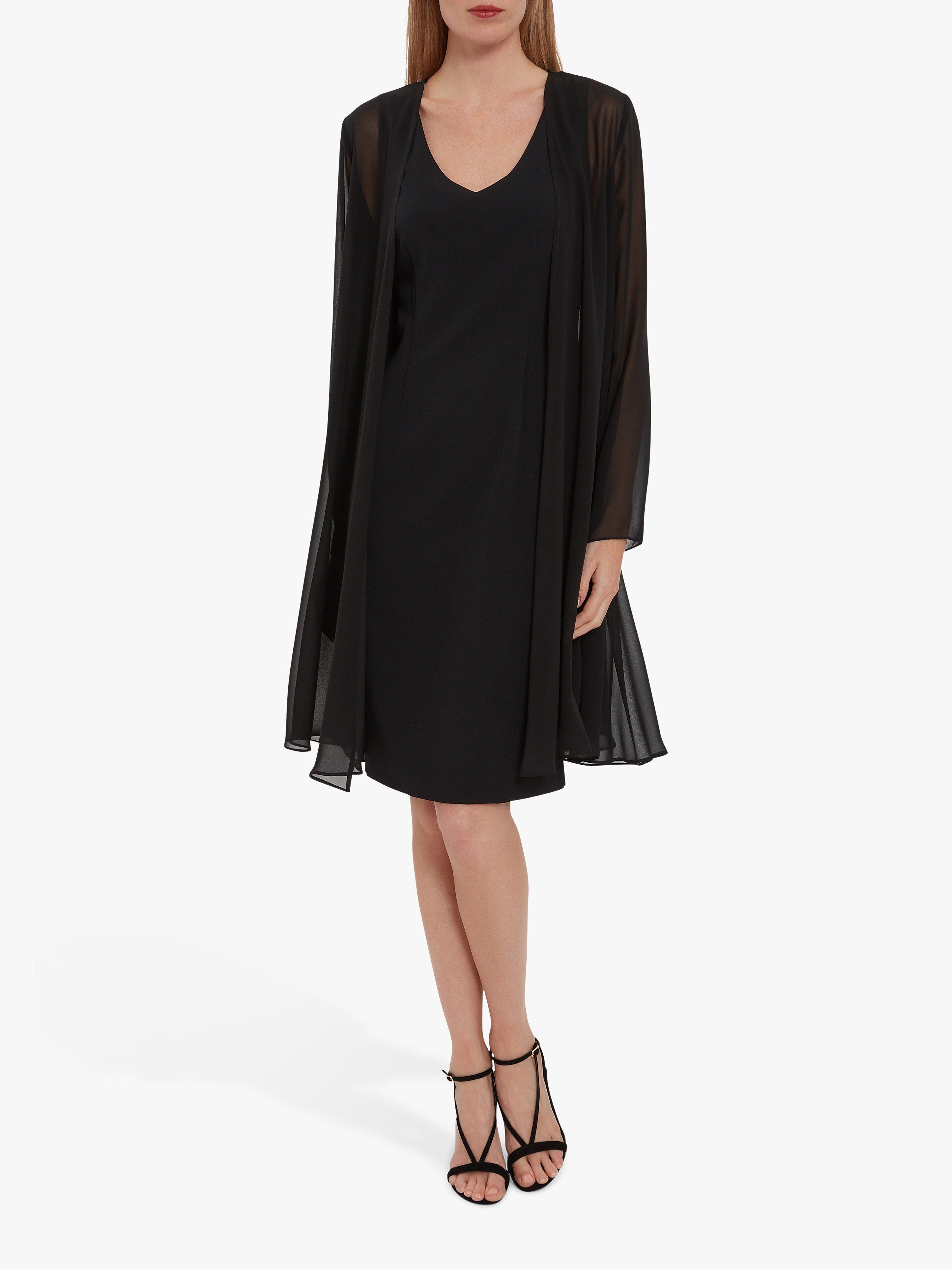 Product image 3 of 5, which shows Gina Bacconi Long Chiffon Jacket, Black, 8