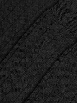 John Lewis Made in Italy Mercerised Cotton Socks, Pack of 3, Black - view 2, Black