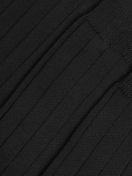 John Lewis Made in Italy Mercerised Cotton Socks, Pack of 3, Black - view 2, Black
