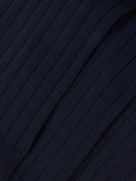John Lewis Made in Italy Mercerised Cotton Socks, Pack of 3, Navy - view 2, Navy
