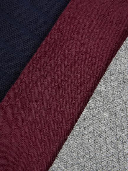 John Lewis Made in Italy Cotton Textured Socks, Pack of 3, Multi - view 2, Multi