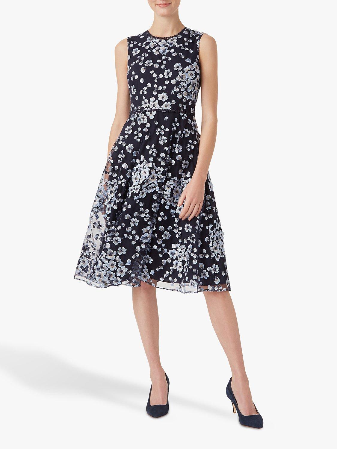 Hobbs Lilith Floral Dress, Navy