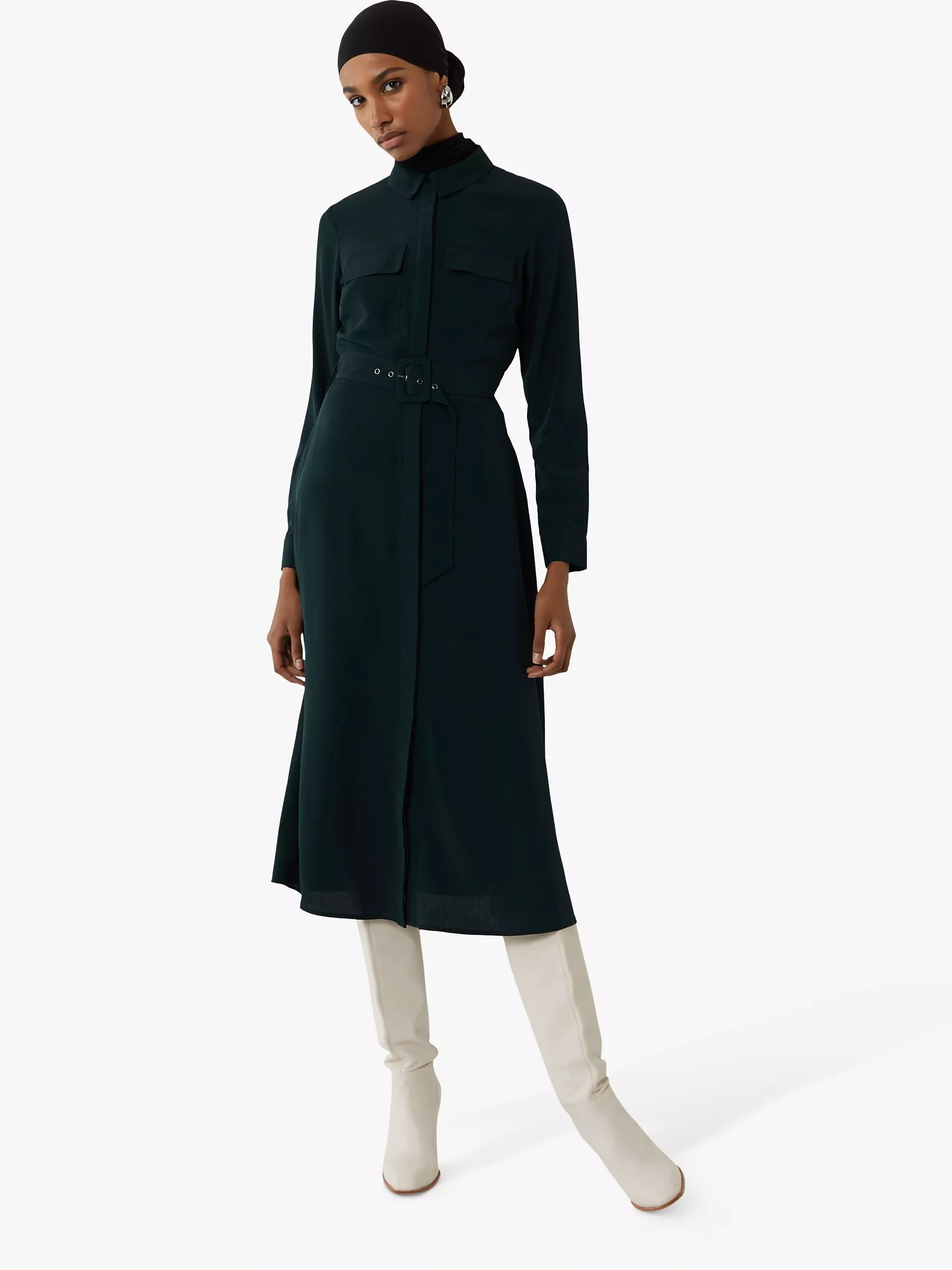 Warehouse bee midi shirt dress sales