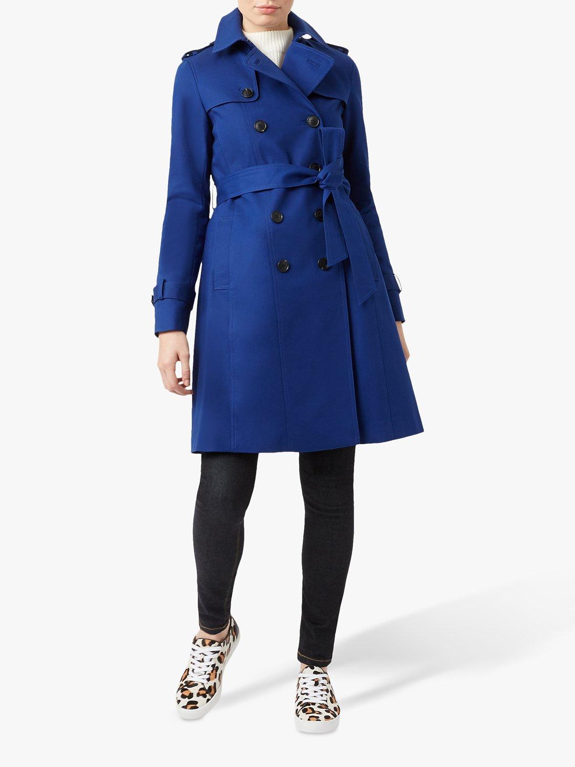 Hobbs Petite London Saskia Trench Coat Cobalt