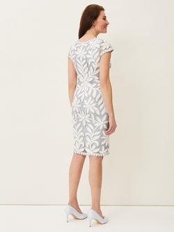 Phase Eight Isobel Tapework Dress - view 2, Mineral/Ivory