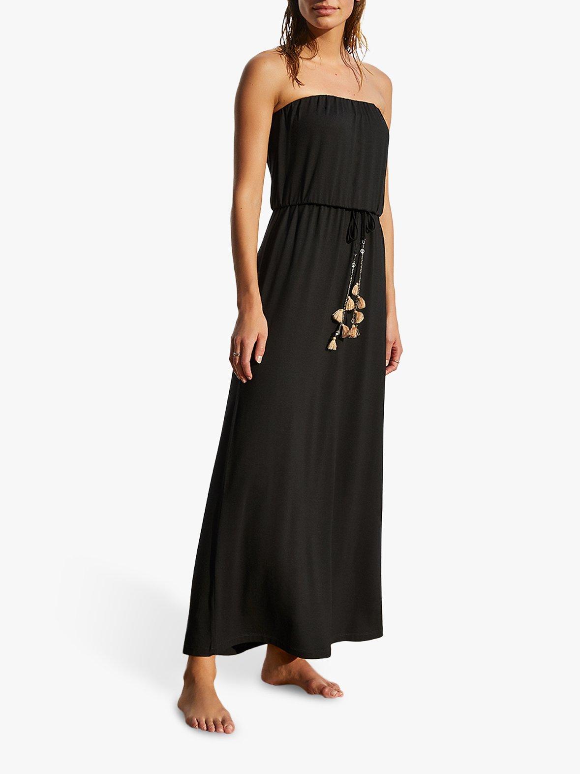 Mint Velvet Strapless Maxi Dress, Black