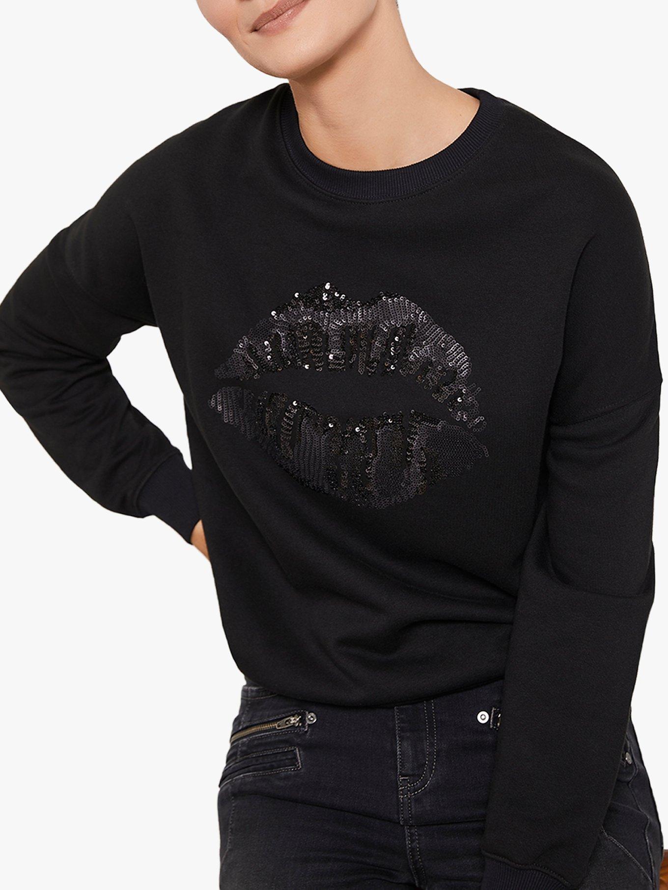 Sequin lips sweatshirt sale