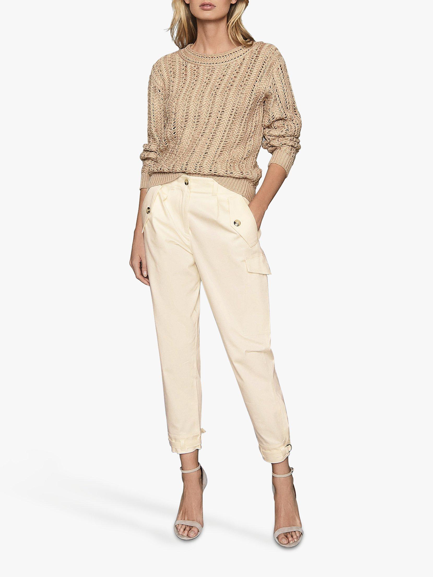 Reiss Bleeker Utility Trousers, Cream