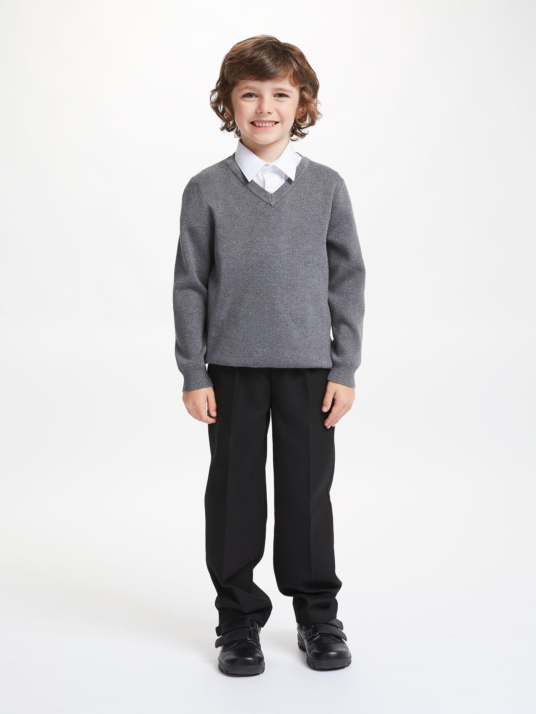 Grey v neck school jumper best sale