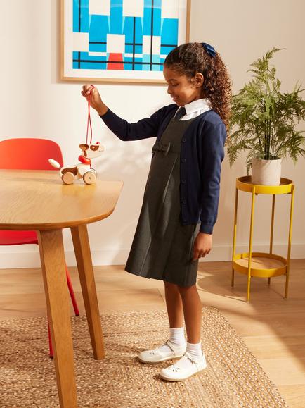 John Lewis Unisex Cotton School Cardigan, Pack of 2, Navy