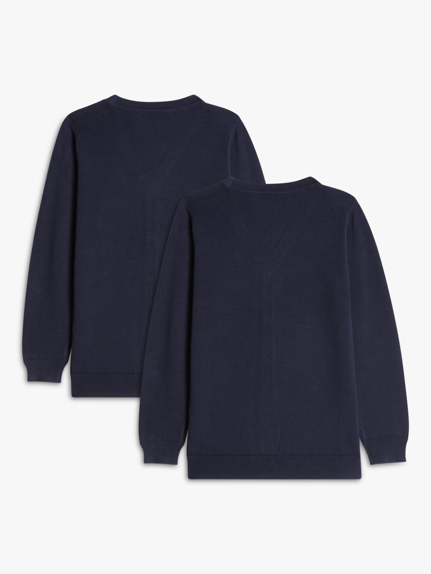 Product image 4 of 4, which shows John Lewis ANYDAY Unisex Cotton School Cardigan, Pack of 2, Navy, Chest 38"