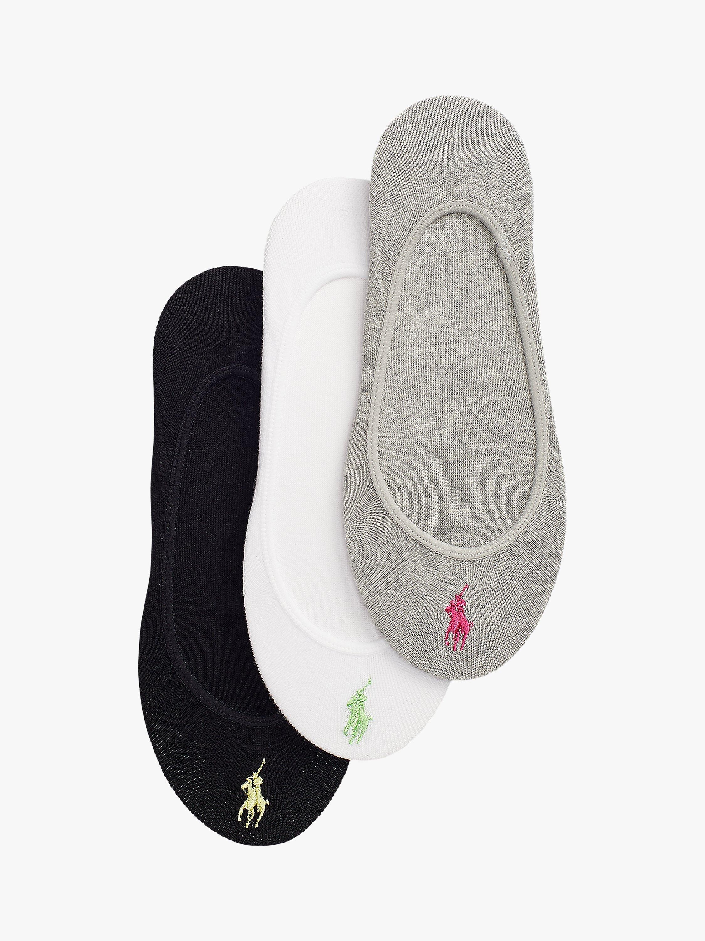 Ralph Lauren Logo No Show Socks Pack of 3 Multi