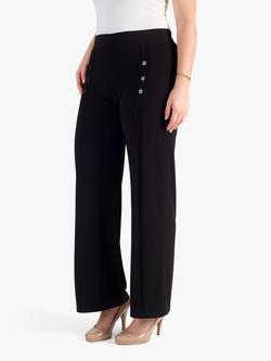 chesca Button Jersey Trousers, Black, Black