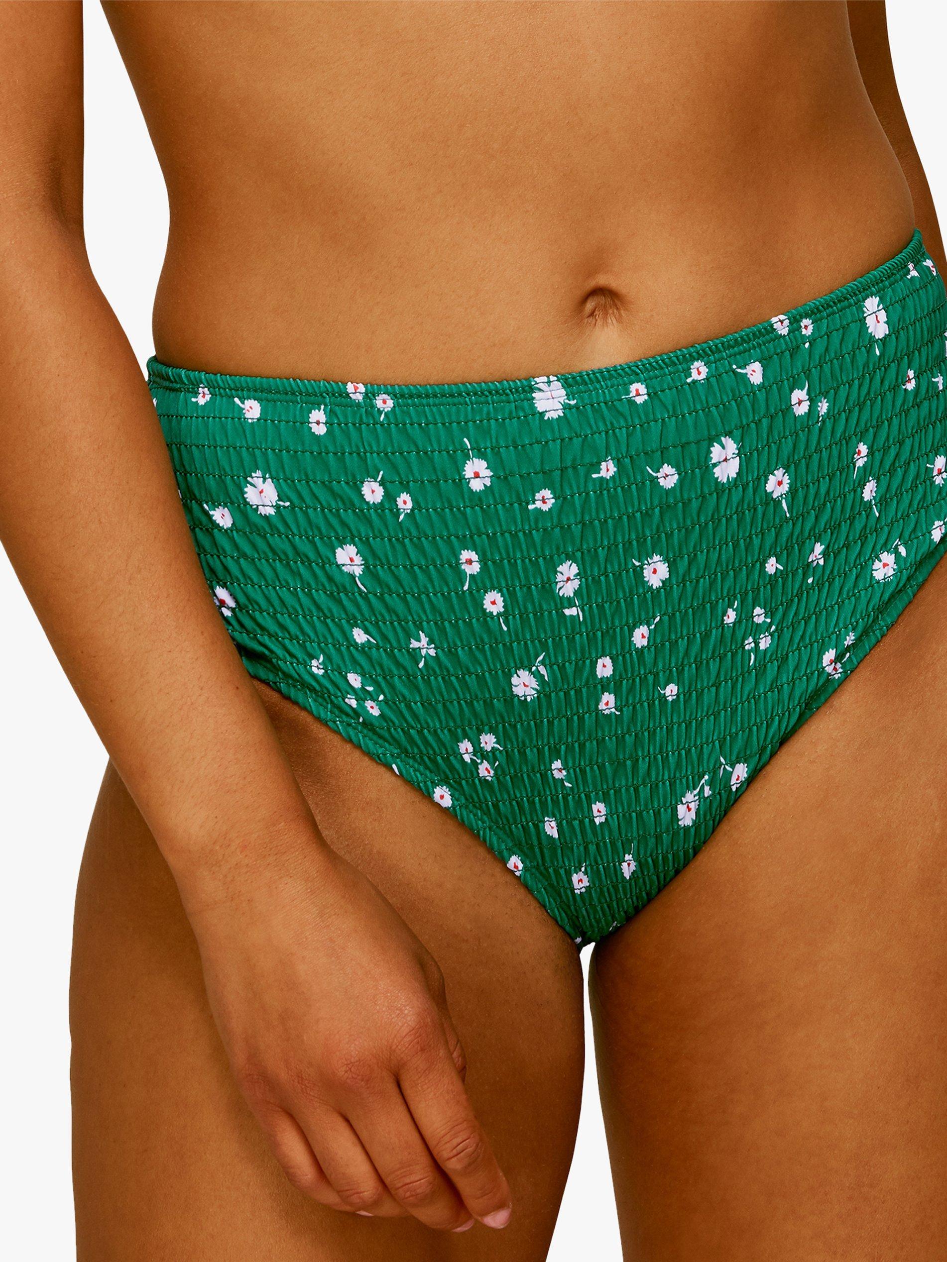 Whistles Primula Print Bikini Bottoms, Green Multi