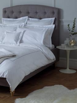 John Lewis Crisp and Fresh Harlow 400 Thread Count Egyptian Cotton Bedding - view 2, Ice Blue