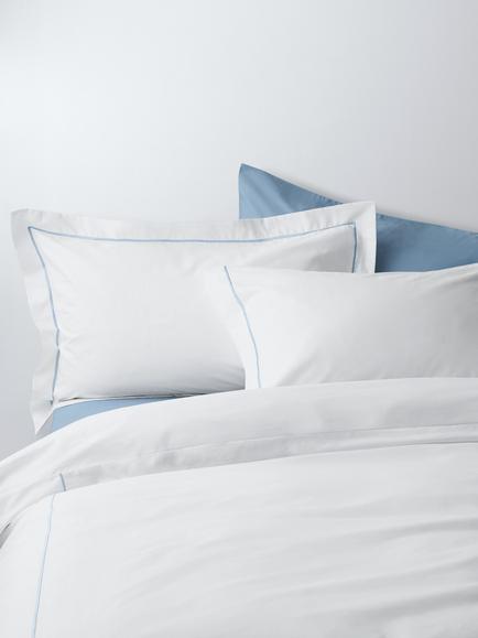 John Lewis Harlow Egyptian Cotton Percale Bedding, 400 Thread Count, Ice Blue