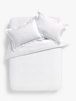 John Lewis Crisp and Fresh Harlow 400 Thread Count Egyptian Cotton Bedding, Ice Blue