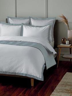 John Lewis Padova 400 Thread Count Egyptian Cotton Bedding - view 2, White / Ice Blue