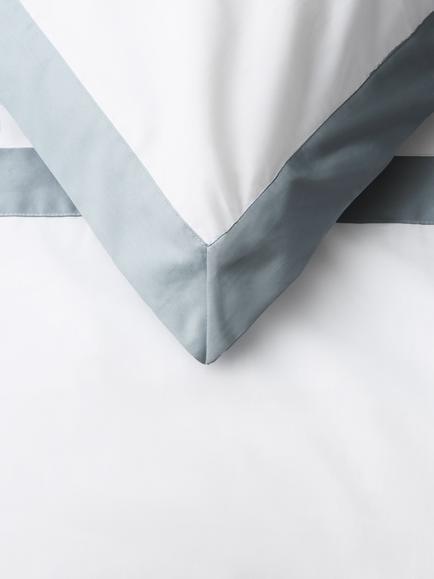John Lewis Padova Egyptian Cotton Sateen Bedding, 400 Thread Count - view 2, White / Ice Blue