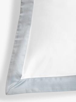 John Lewis Padova 400 Thread Count Egyptian Cotton Bedding - view 2, White / Ice Blue