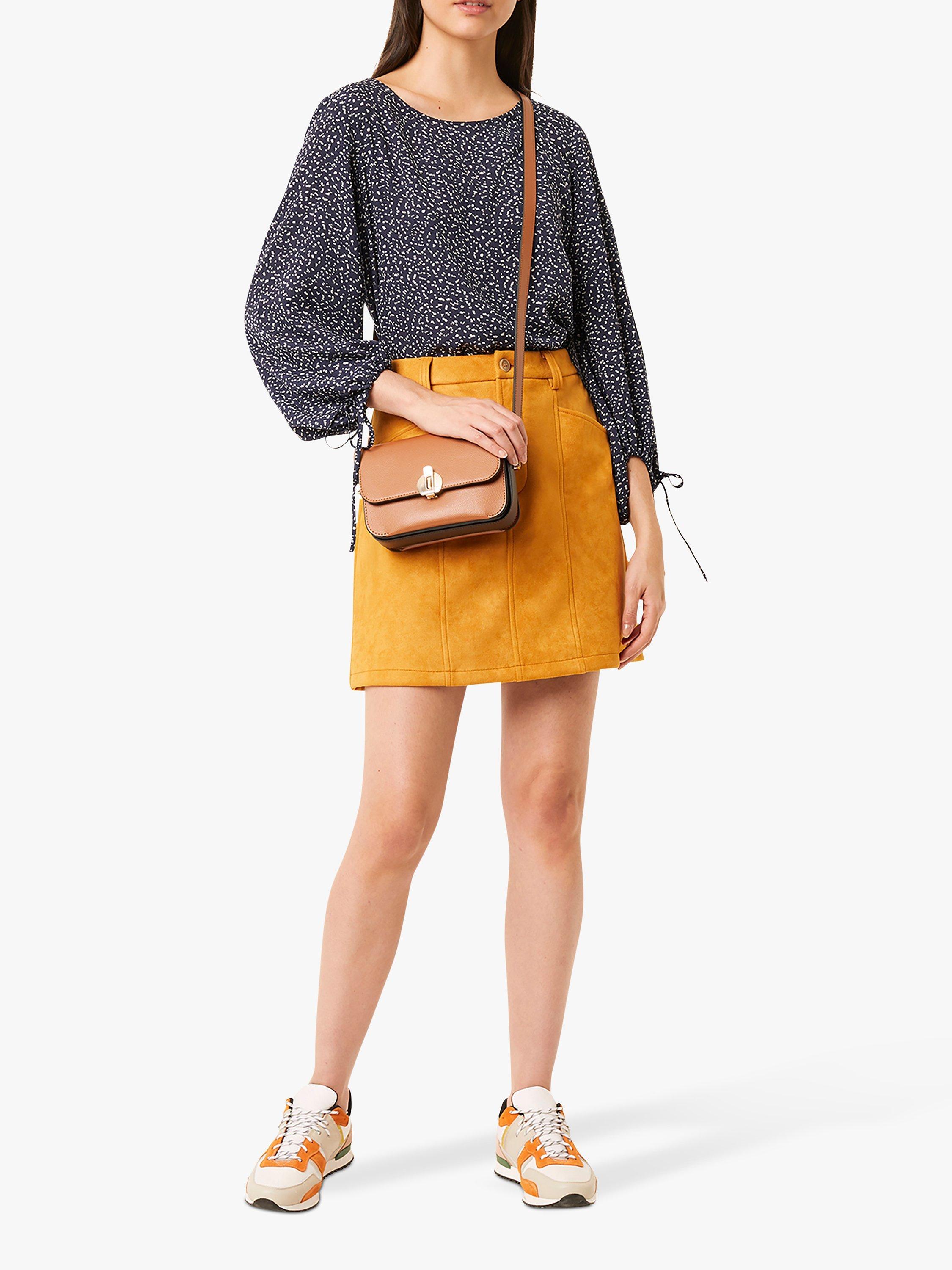 French Connection Chinwe Light Gathered Sleeve Top, Nocturnal Multi