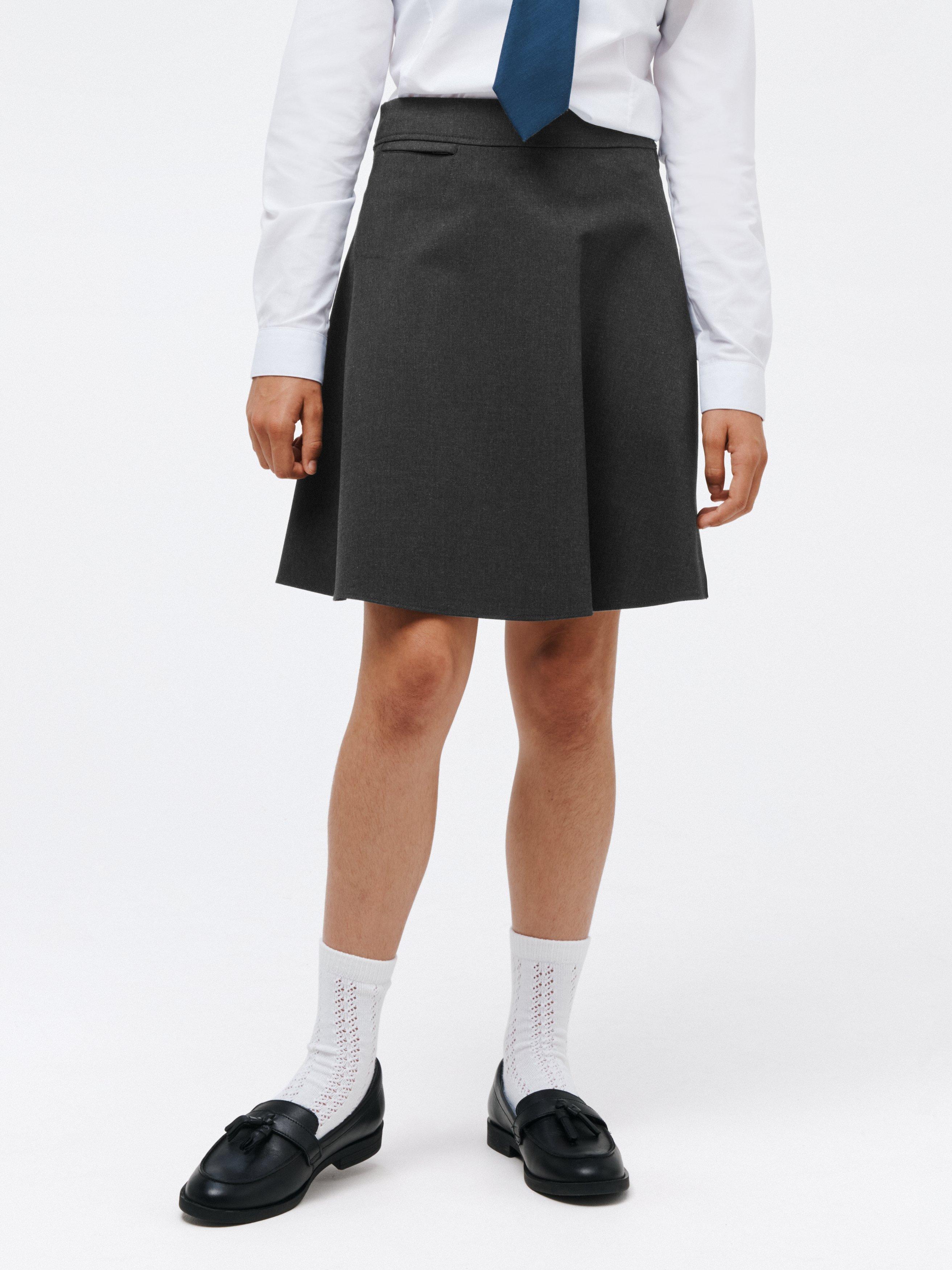 John Lewis Girls Adjustable Waist Stain Resistant A Line School Skirt Grey