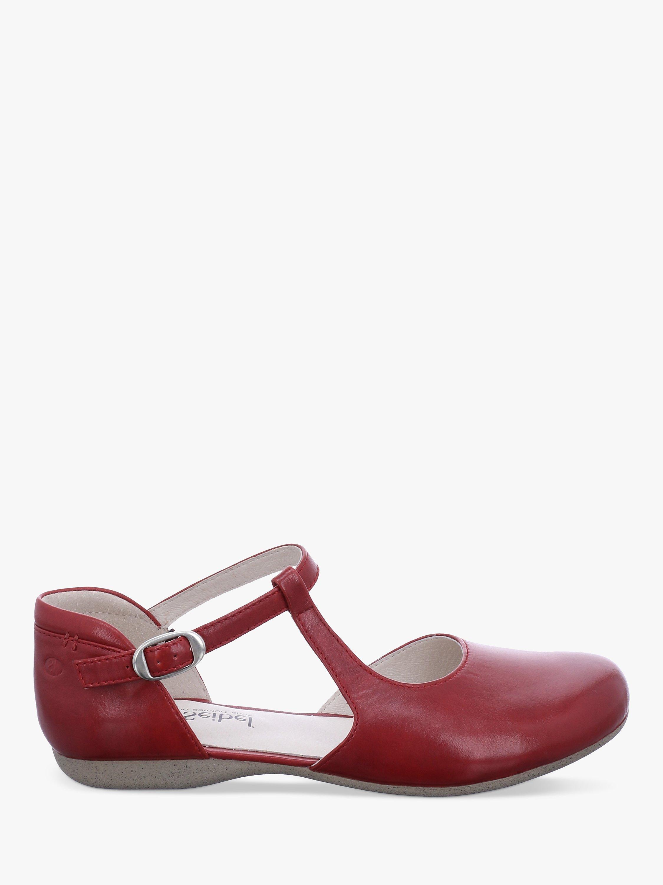 Josef Seibel Fiona 65 Leather Buckle Strap Pumps, Red