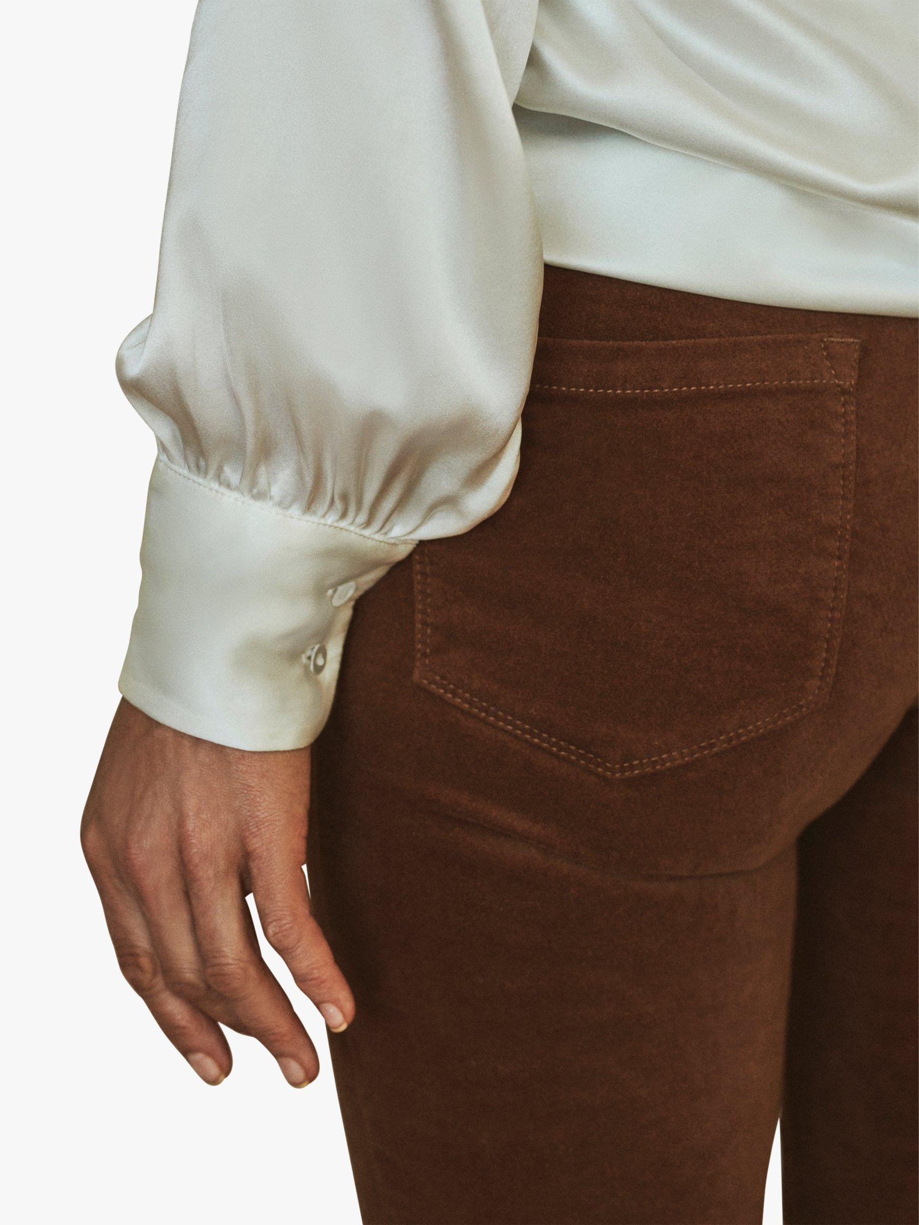 Product image 5 of 6, which shows Pure Collection Silk Satin Shirt, Ivory, 8