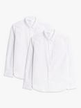 John Lewis Boys' Slim Fit Long Sleeve School Shirt, Pack of 2, White