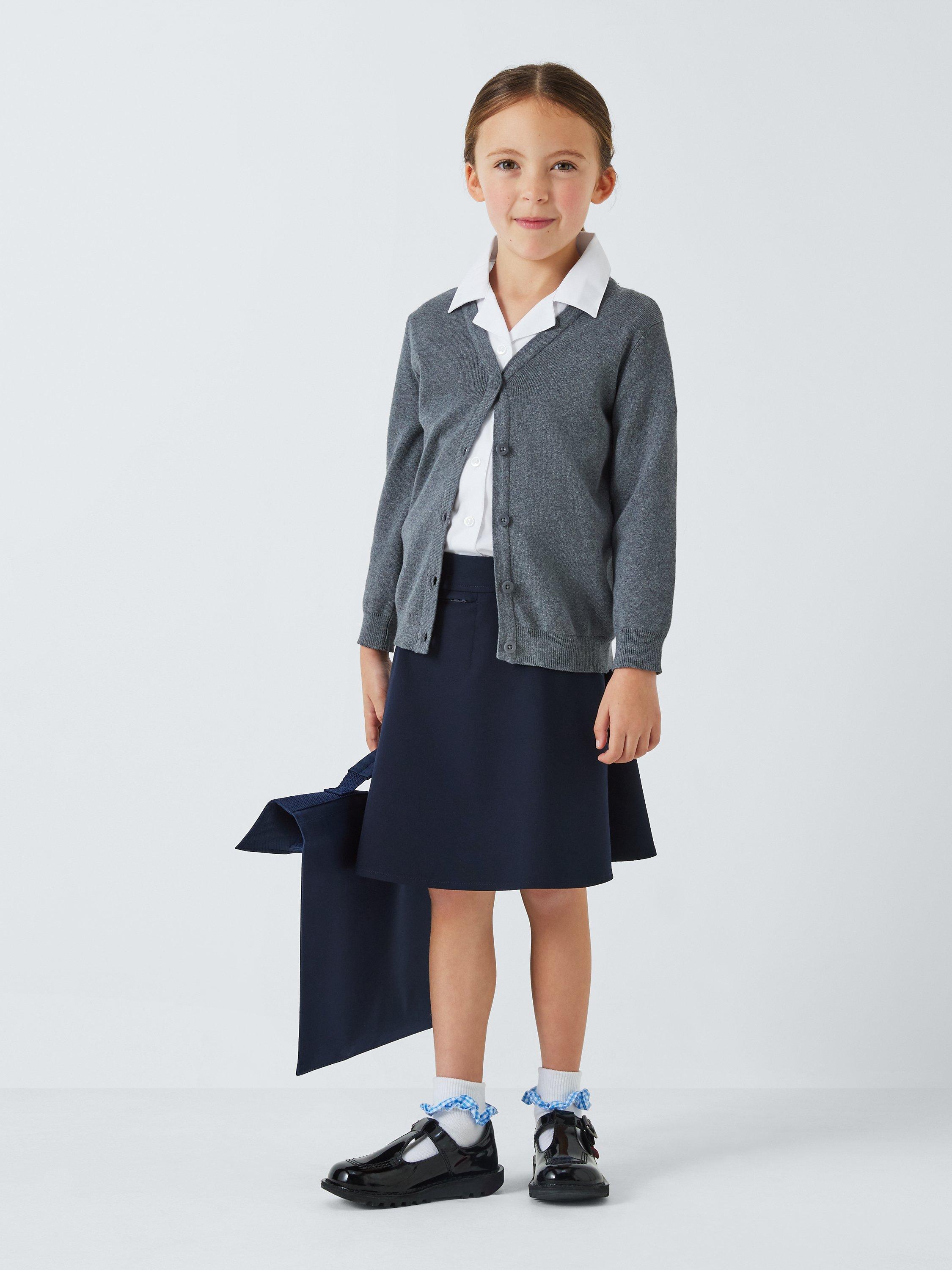 Product image 3 of 4, which shows John Lewis Girls' Open Neck Short Sleeve School Blouse, Pack of 2, White, 4 years