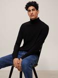 John Lewis Extra Fine Merino Wool Roll Neck Jumper, Black